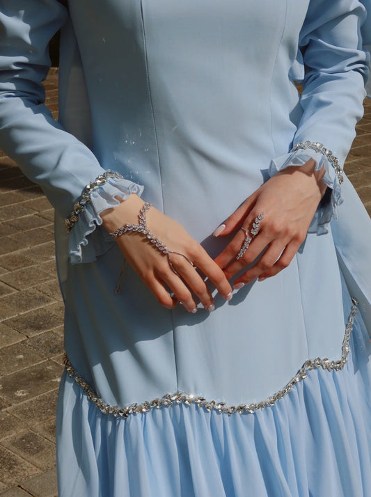 Mahnoor Beaded Chiffon Dress