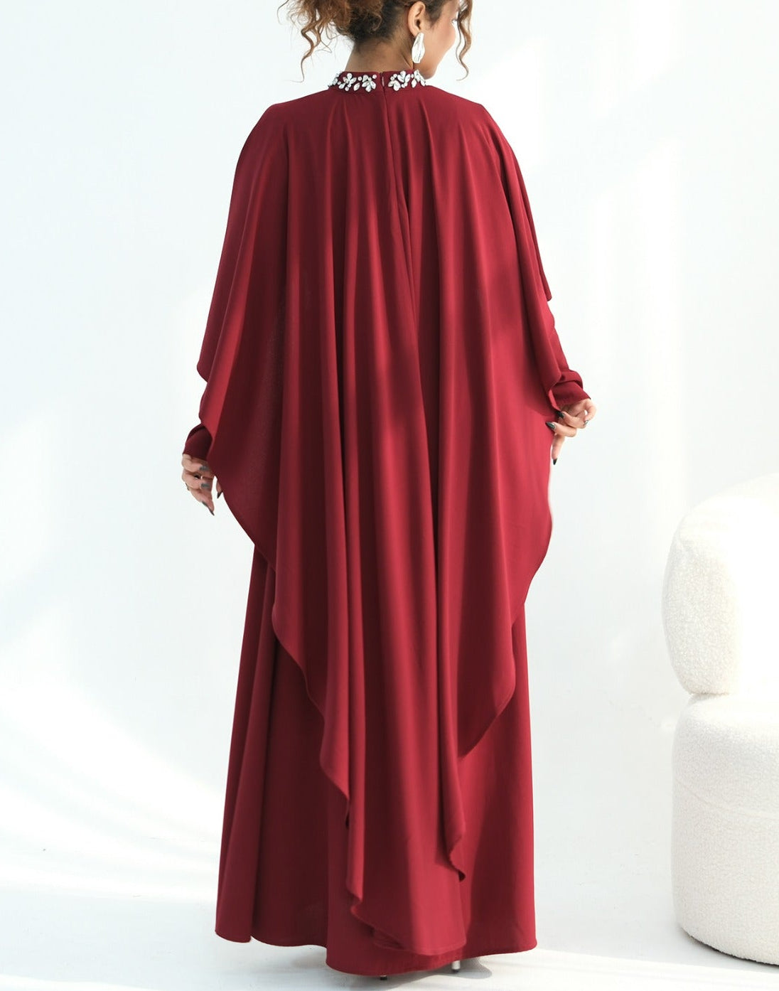 Zaibah Beaded Cape Dress