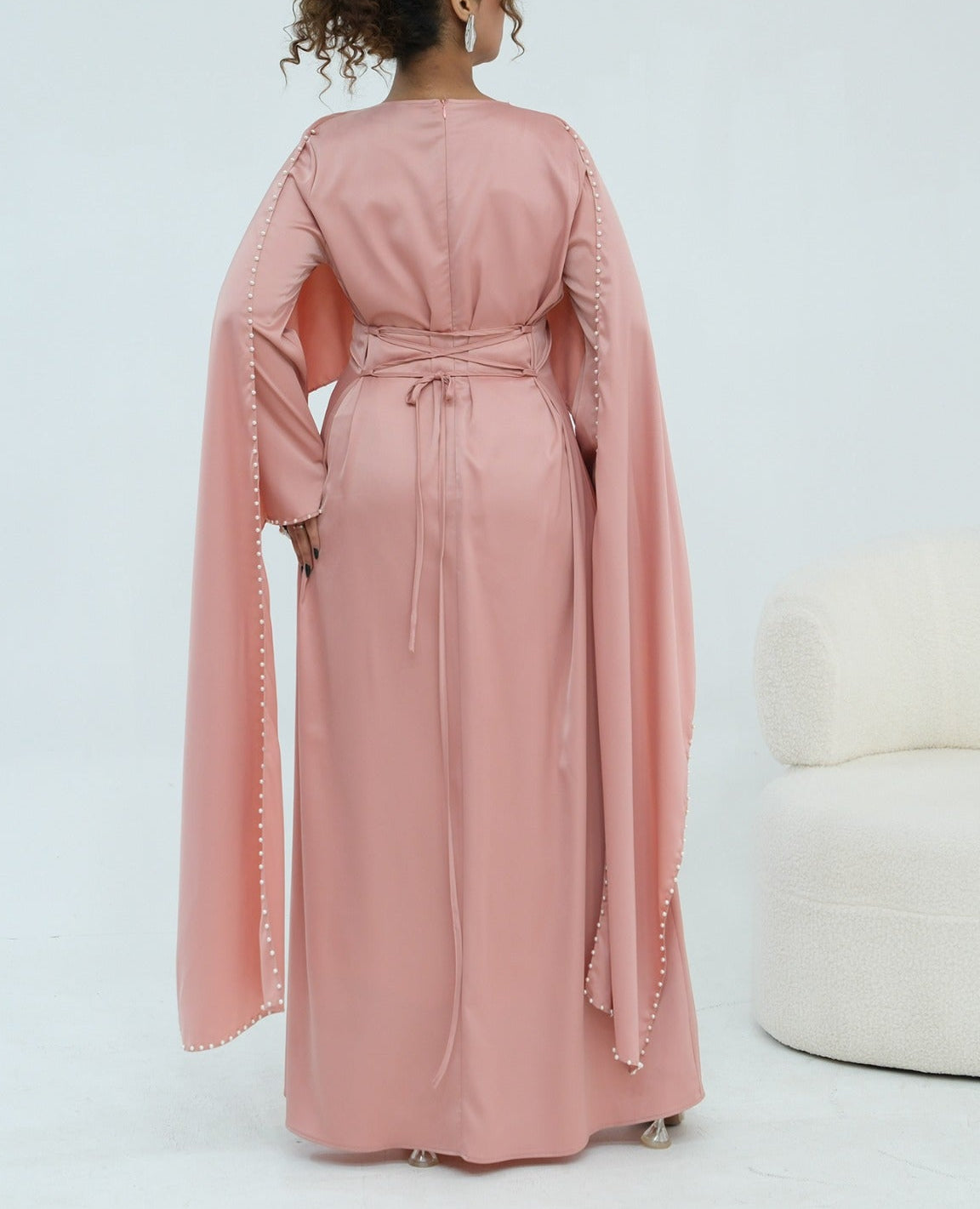 Zamina Pearl Dress- Satin Material