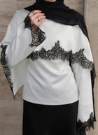 Rayna-Satin Lace Top