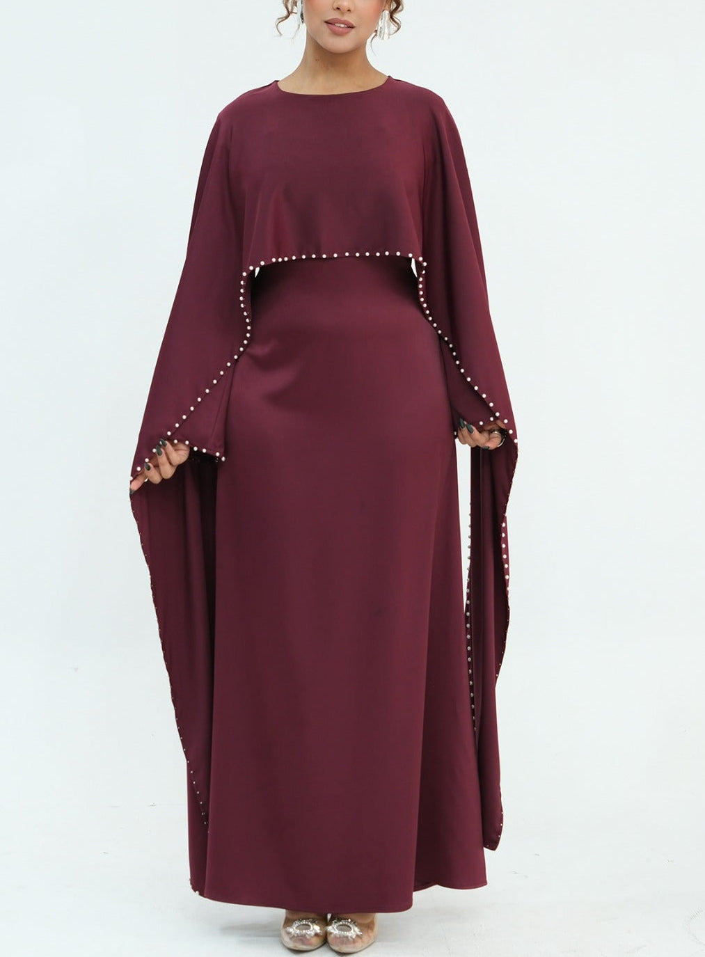 Zamina Pearl Dress- Satin Material