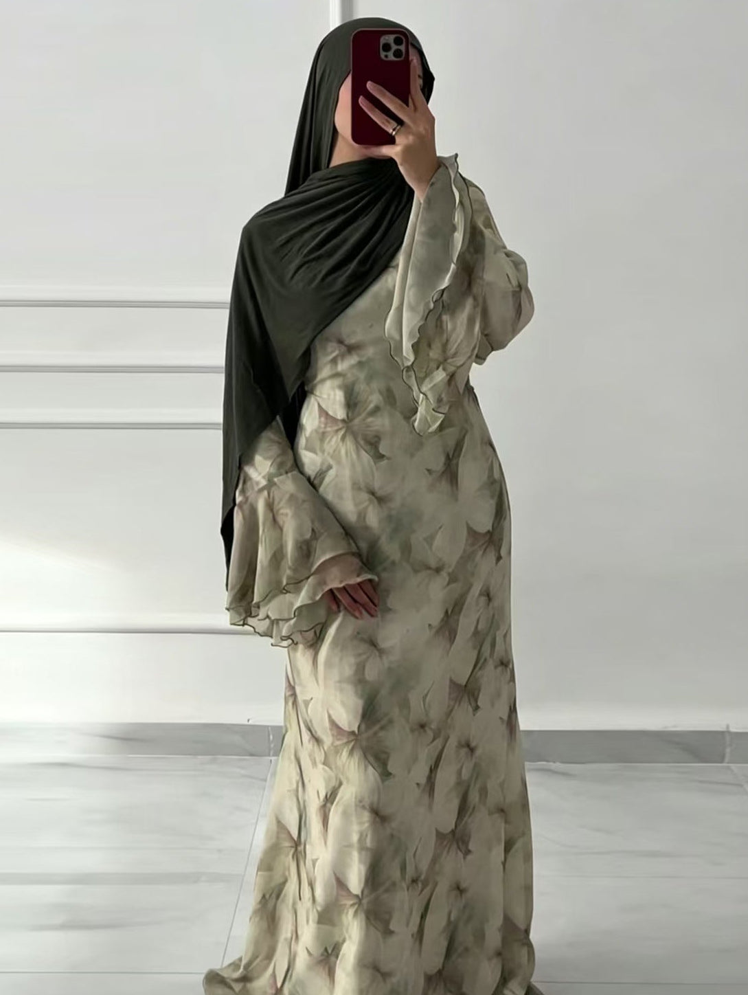 Daani-Ruffle Printed Maxi Dress