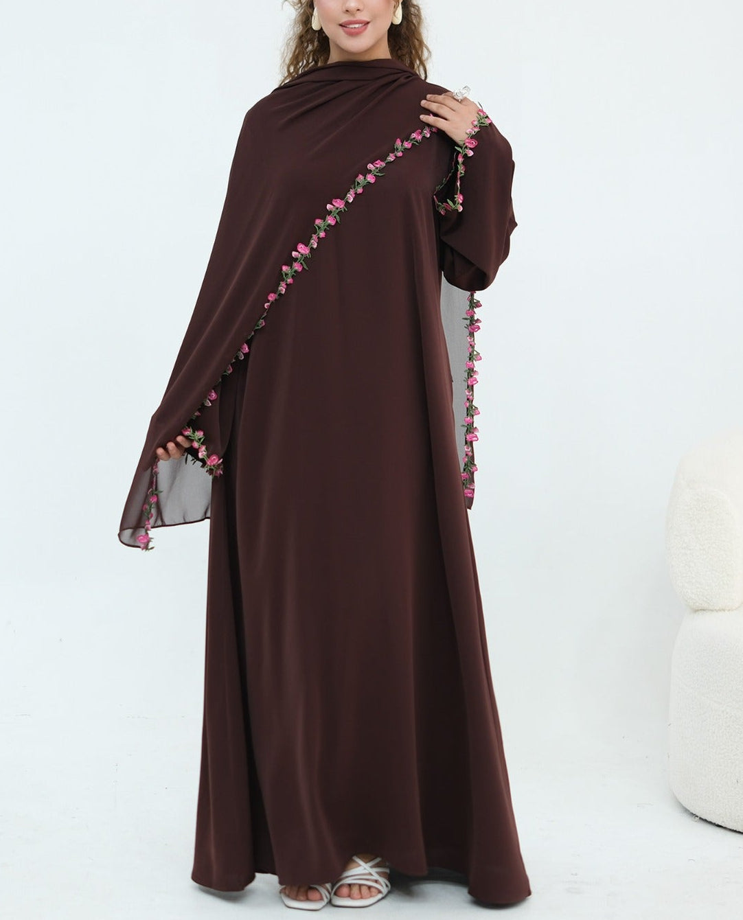 Nazema Floral Lace Abaya & Hijab