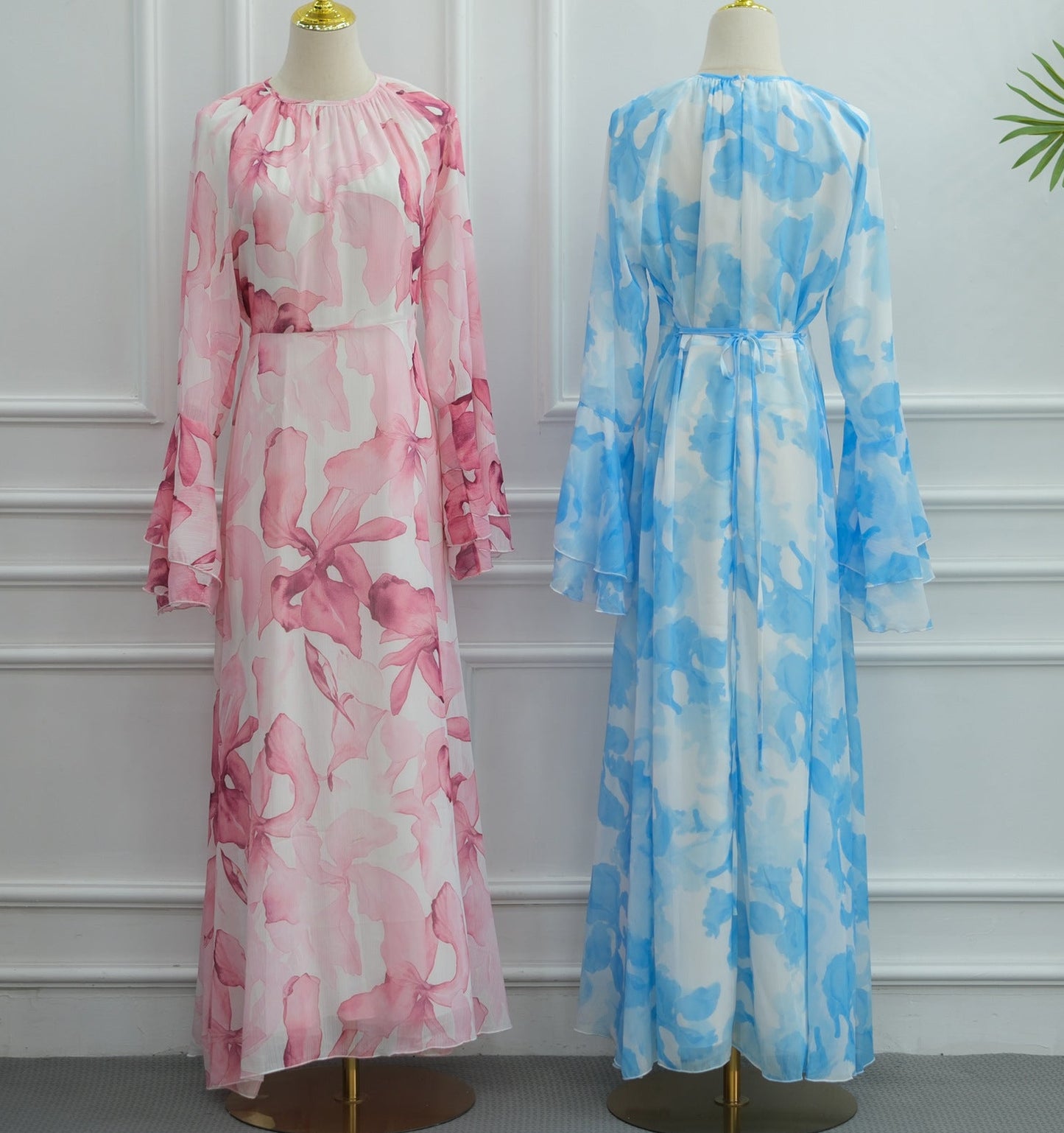 Daani-Ruffle Printed Maxi Dress