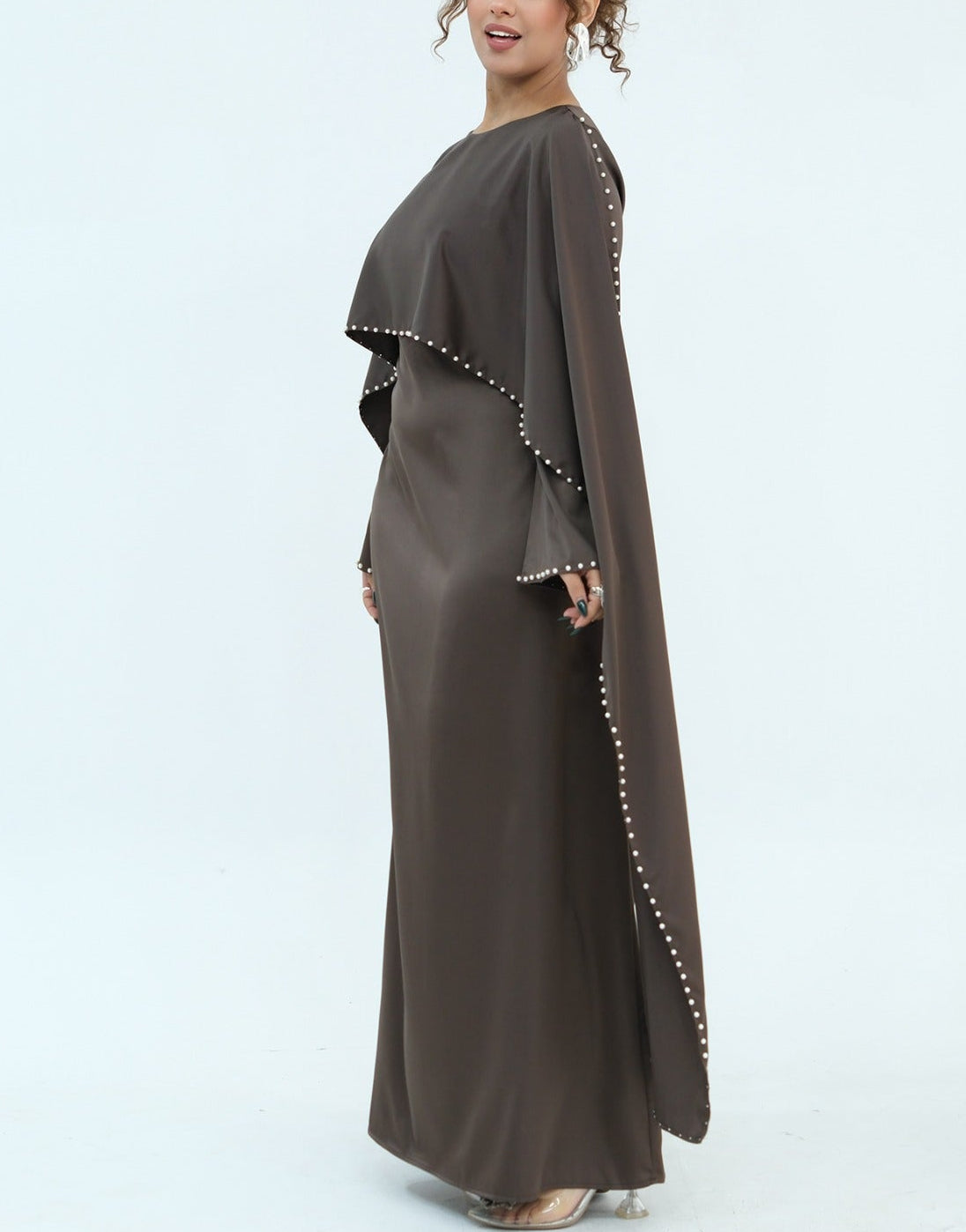 Zamina Pearl Dress- Satin Material