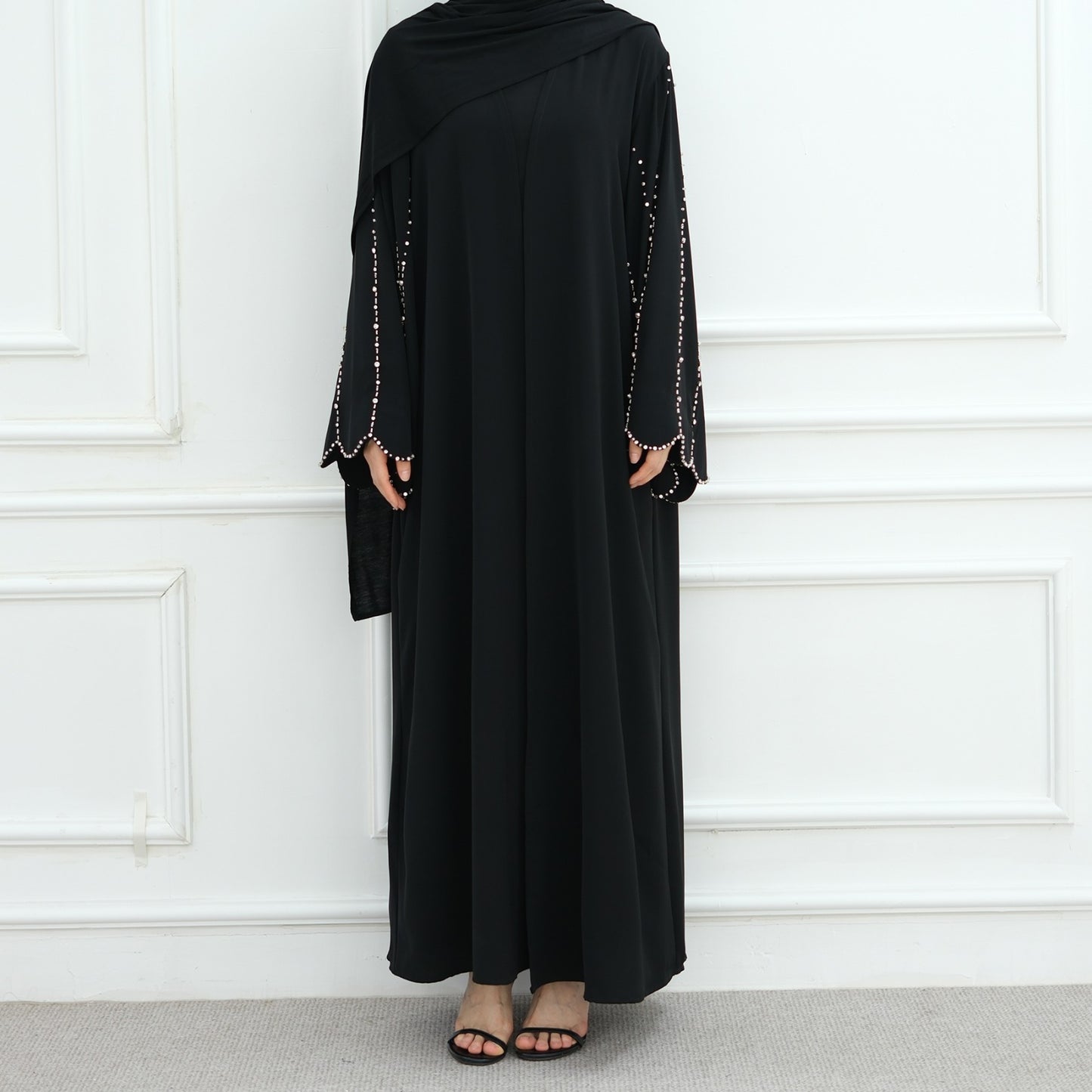 Aamnah Beaded Abaya Set