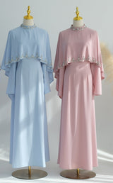 Zaibah Beaded Cape Dress