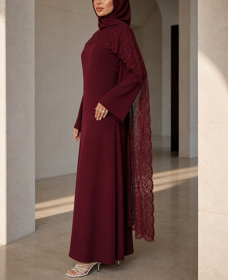 Sia-Lace Cape Abaya
