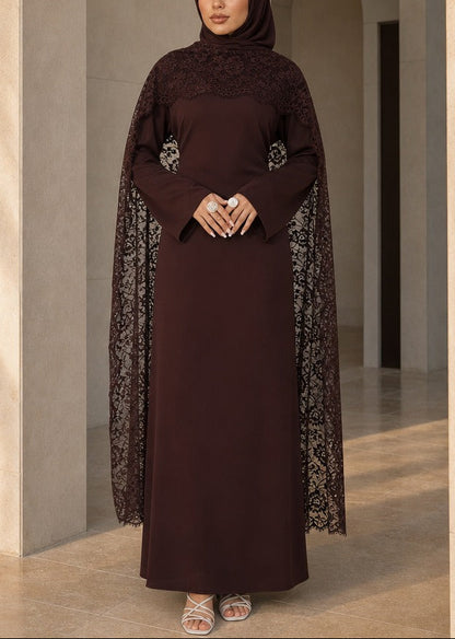 Sia-Lace Cape Abaya