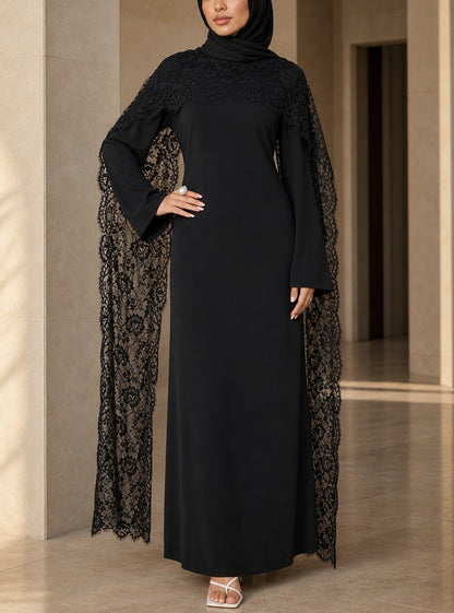 Sia-Lace Cape Abaya