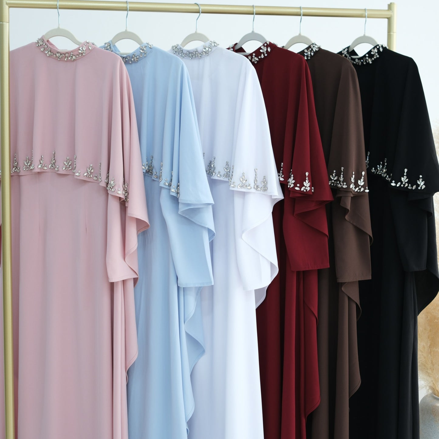 Zaibah Beaded Cape Dress