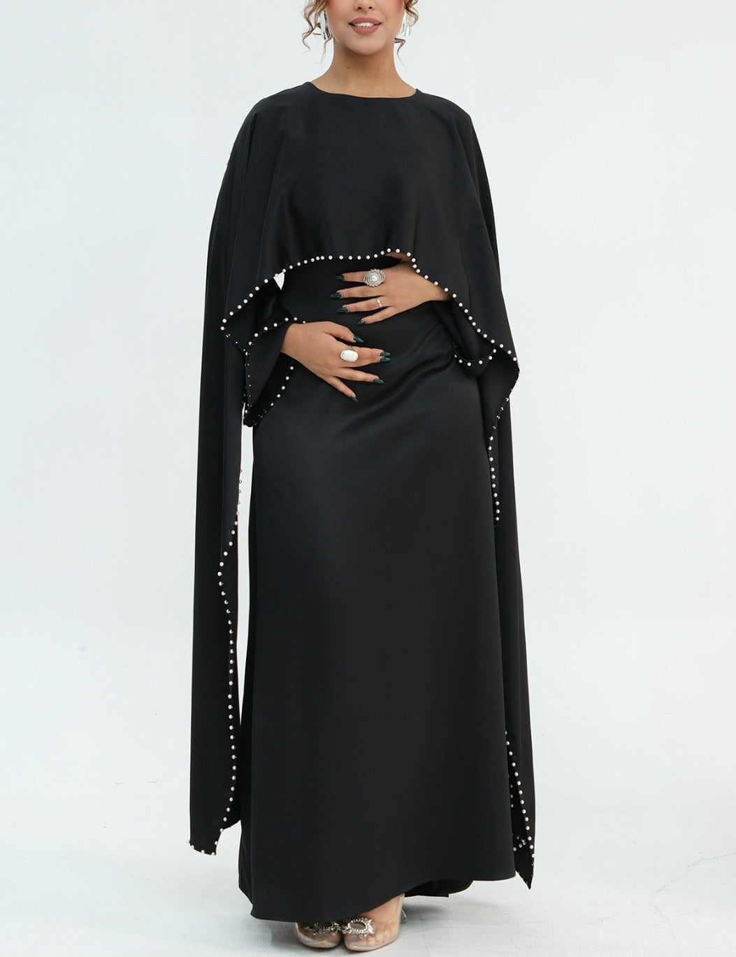 Zamina Pearl Dress- Satin Material