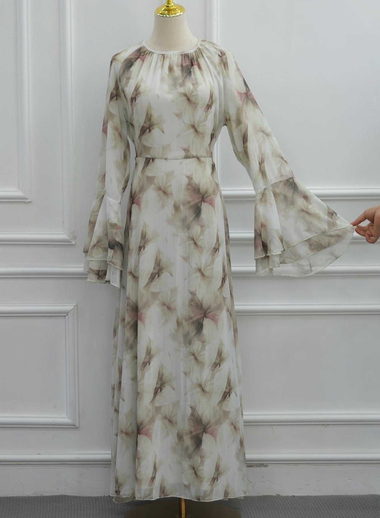 Daani-Ruffle Printed Maxi Dress