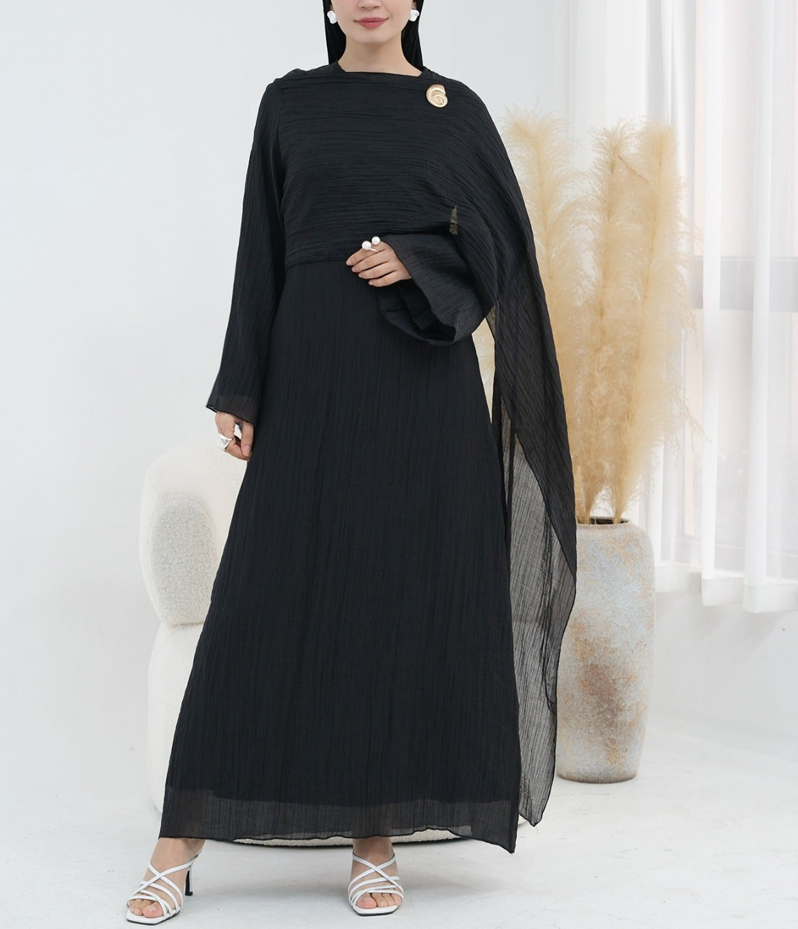 Elara Pleated Maxi Dress