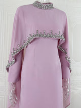 Aya Beaded Cape Dress