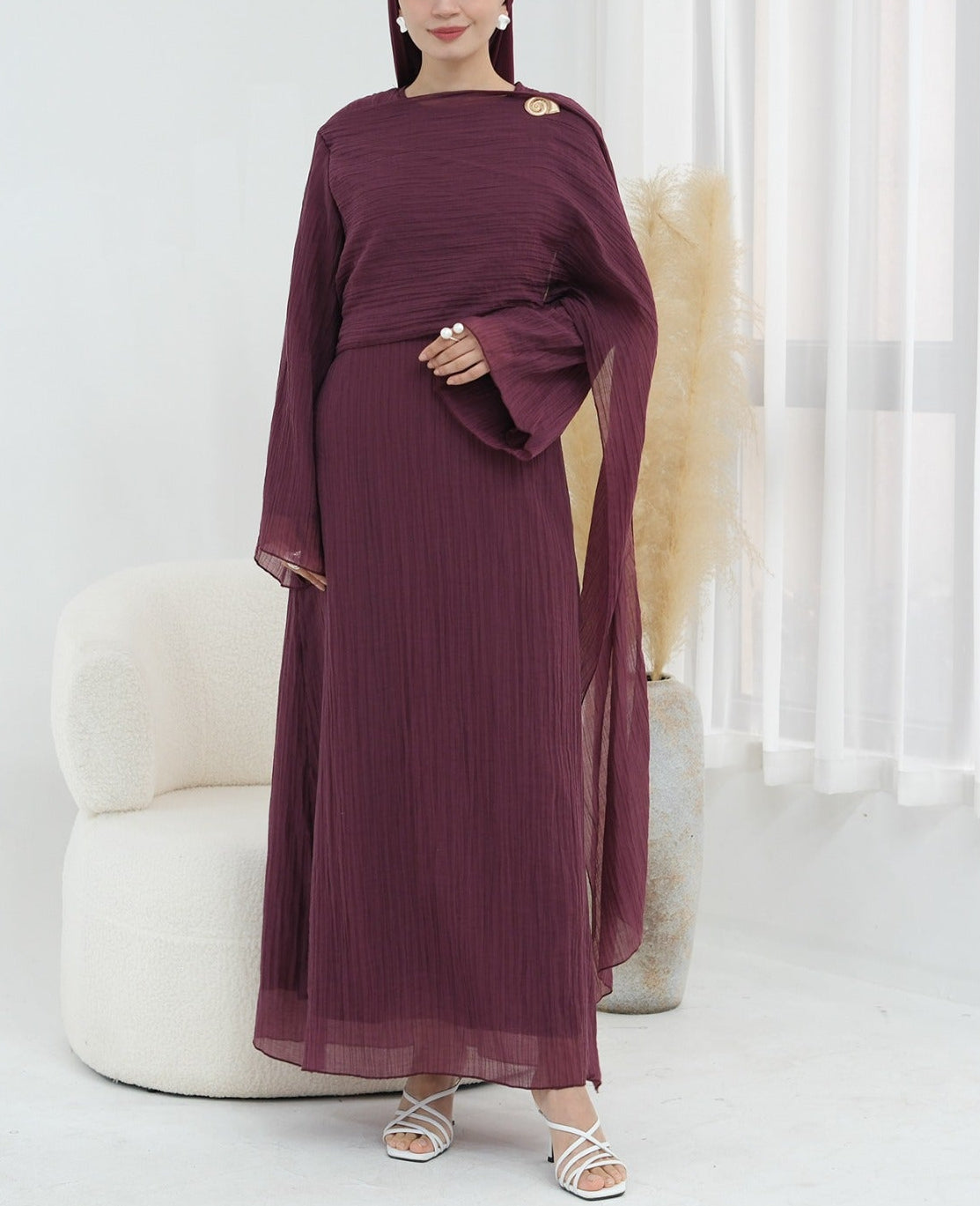 Elara Pleated Maxi Dress
