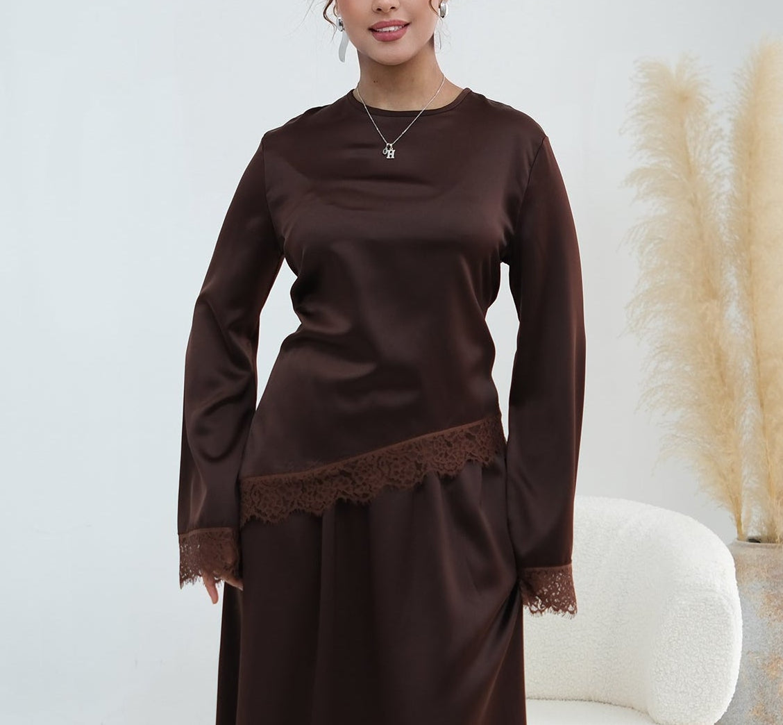 Aina Satin Lace Top