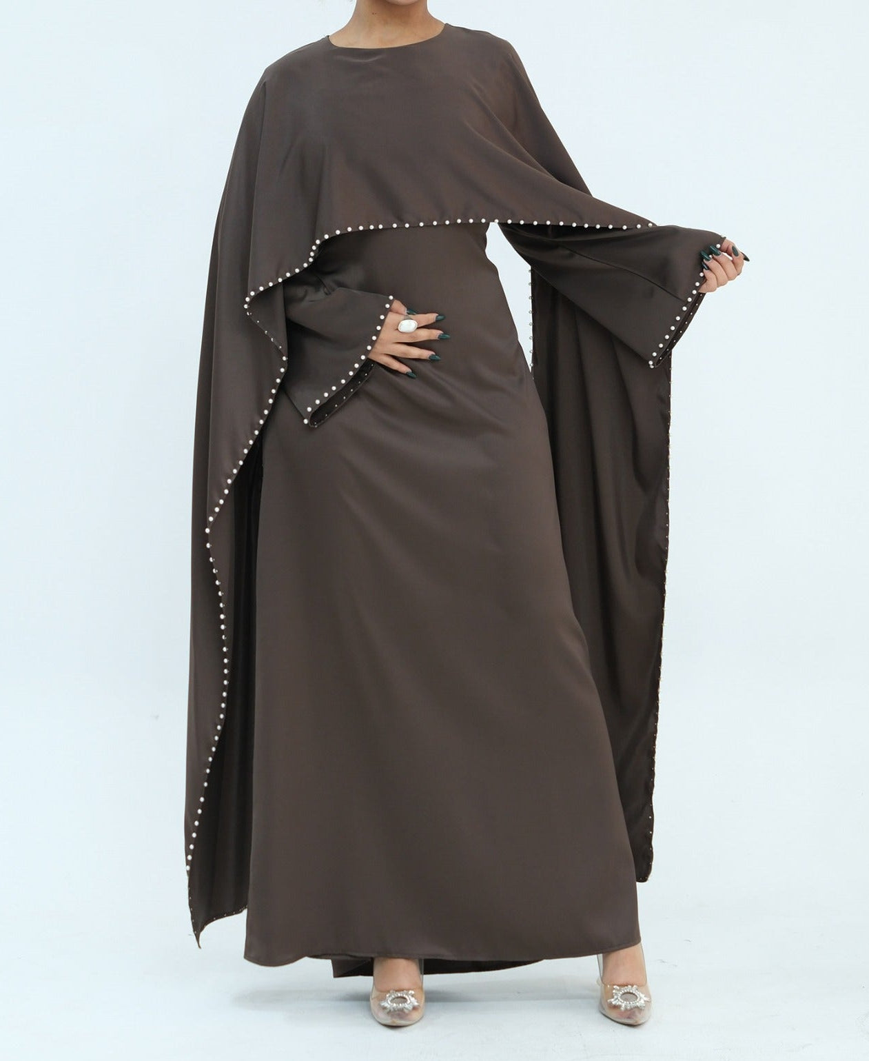 Zamina Pearl Dress- Satin Material