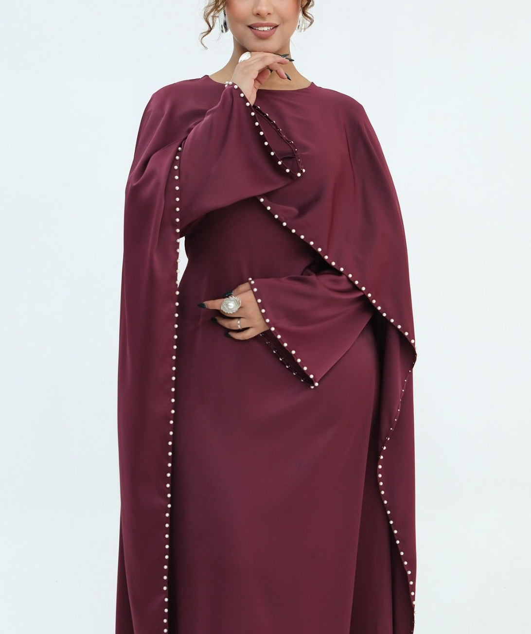 Zamina Pearl Dress- Satin Material