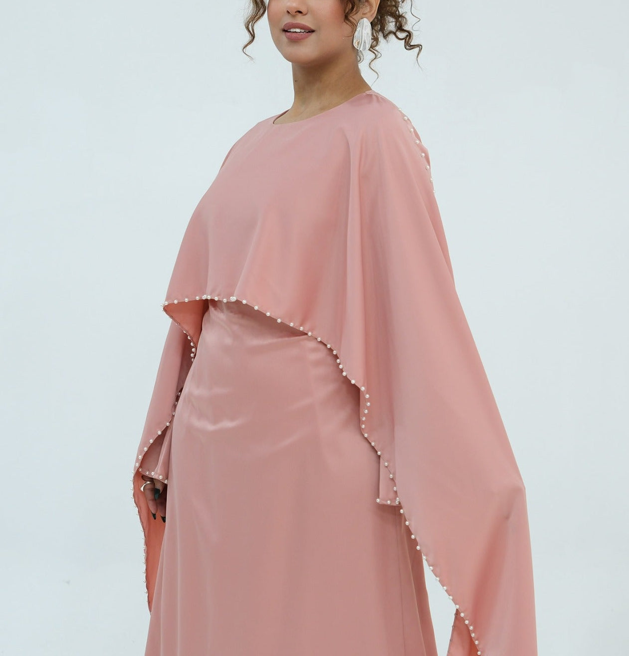 Zamina Pearl Dress- Satin Material