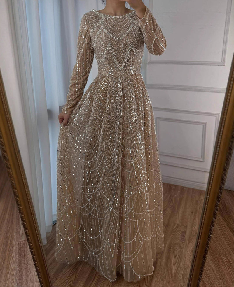 Aarya Beaded Flare Gown