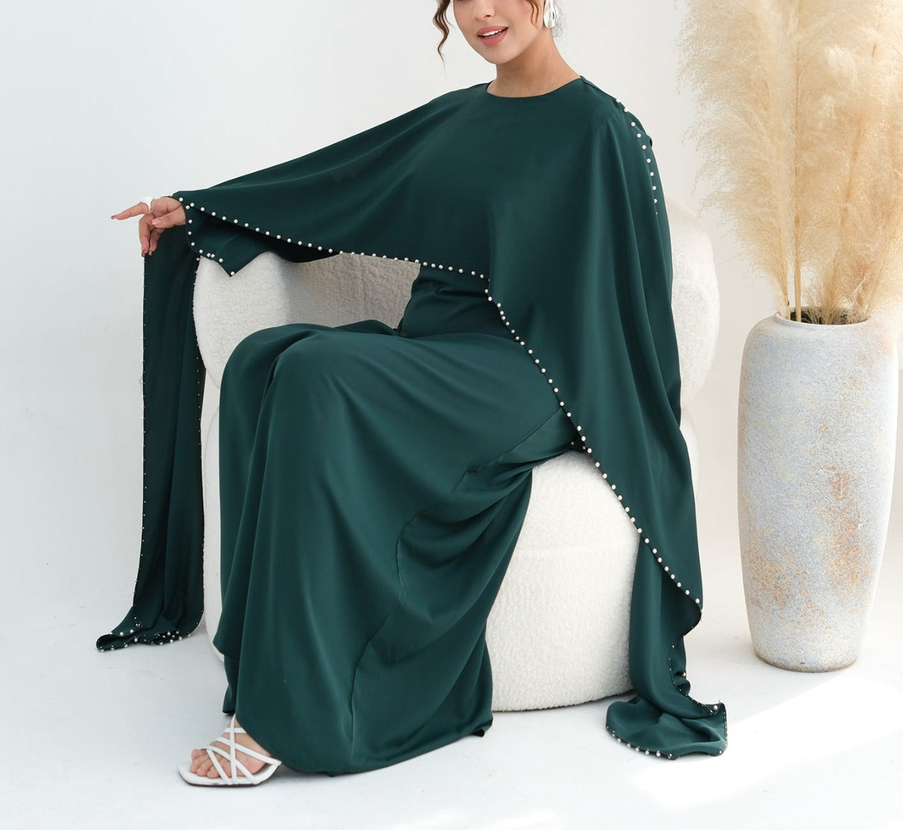 Zamina Pearl Dress-Nida Material