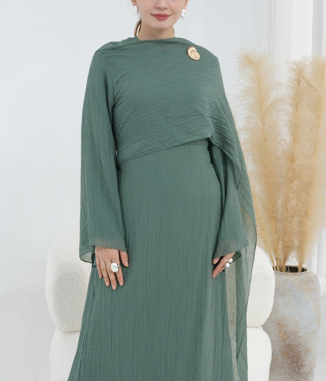 Elara Pleated Maxi Dress