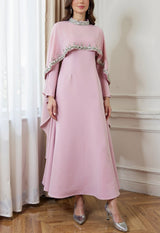 Aya Beaded Cape Dress