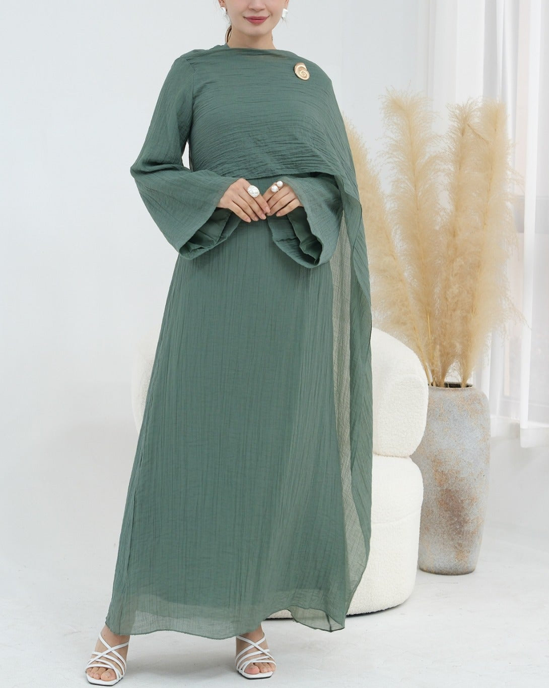 Elara Pleated Maxi Dress