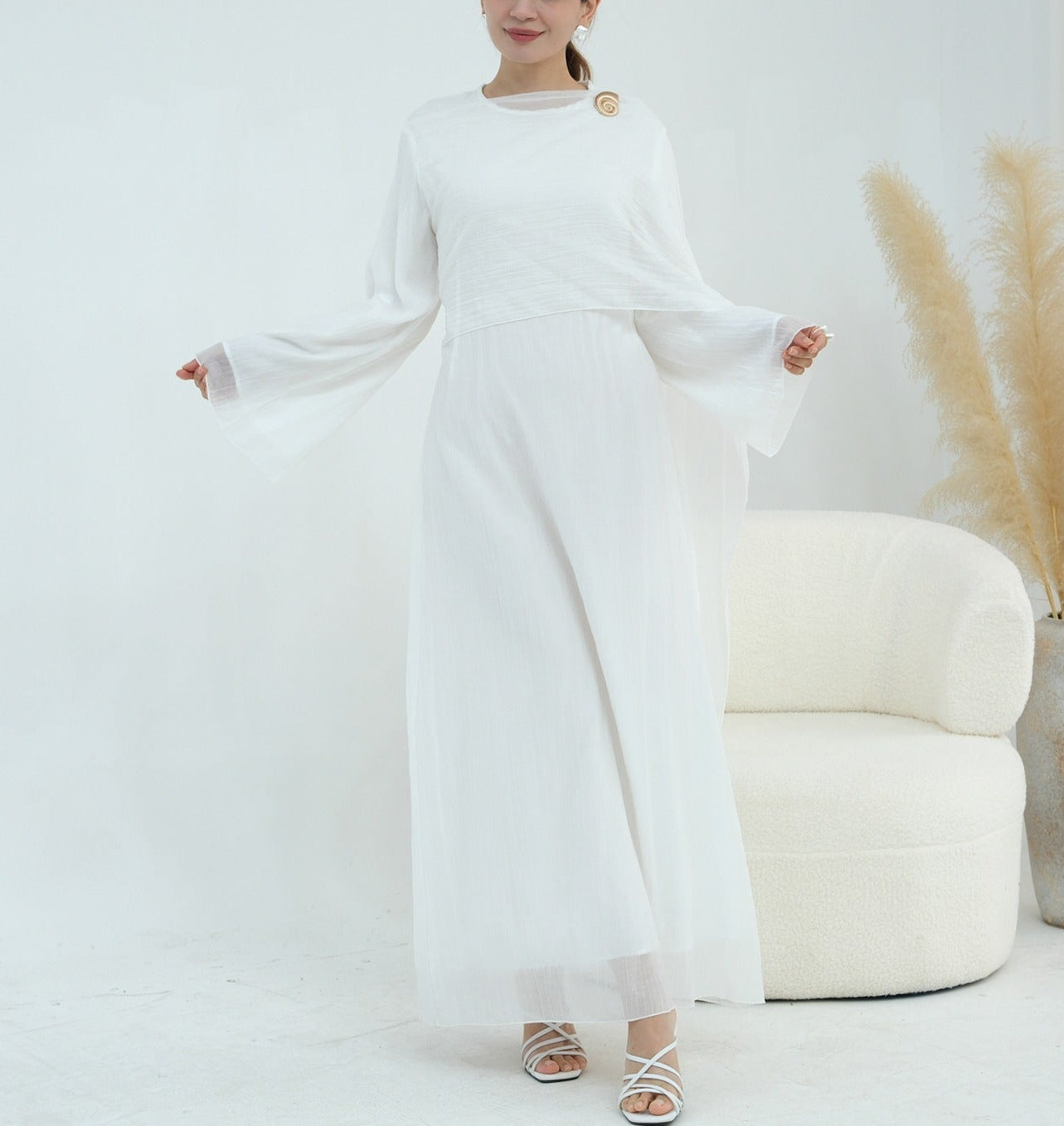 Elara Pleated Maxi Dress