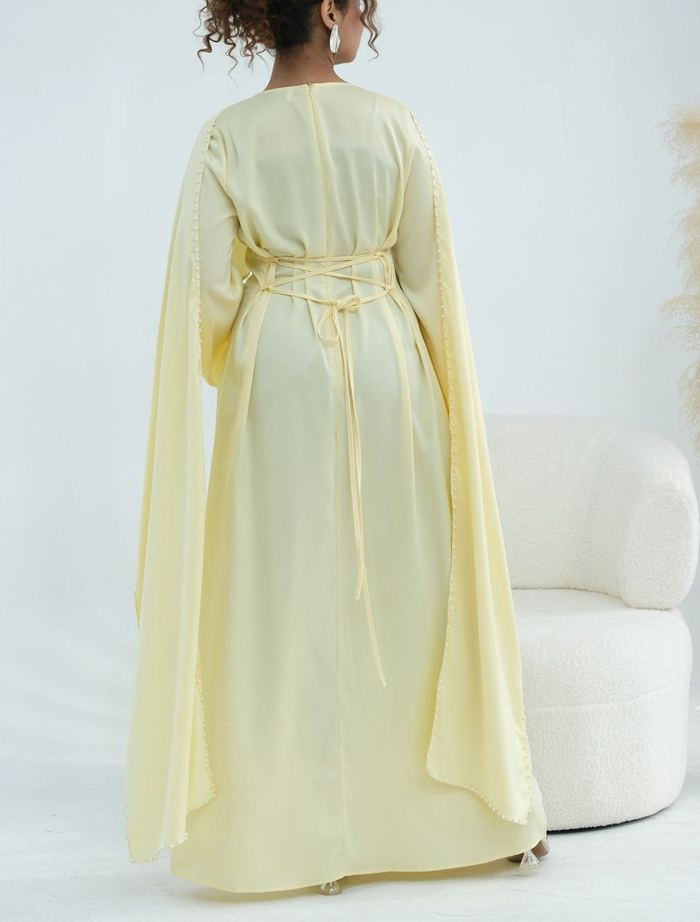 Zamina Pearl Dress- Satin Material