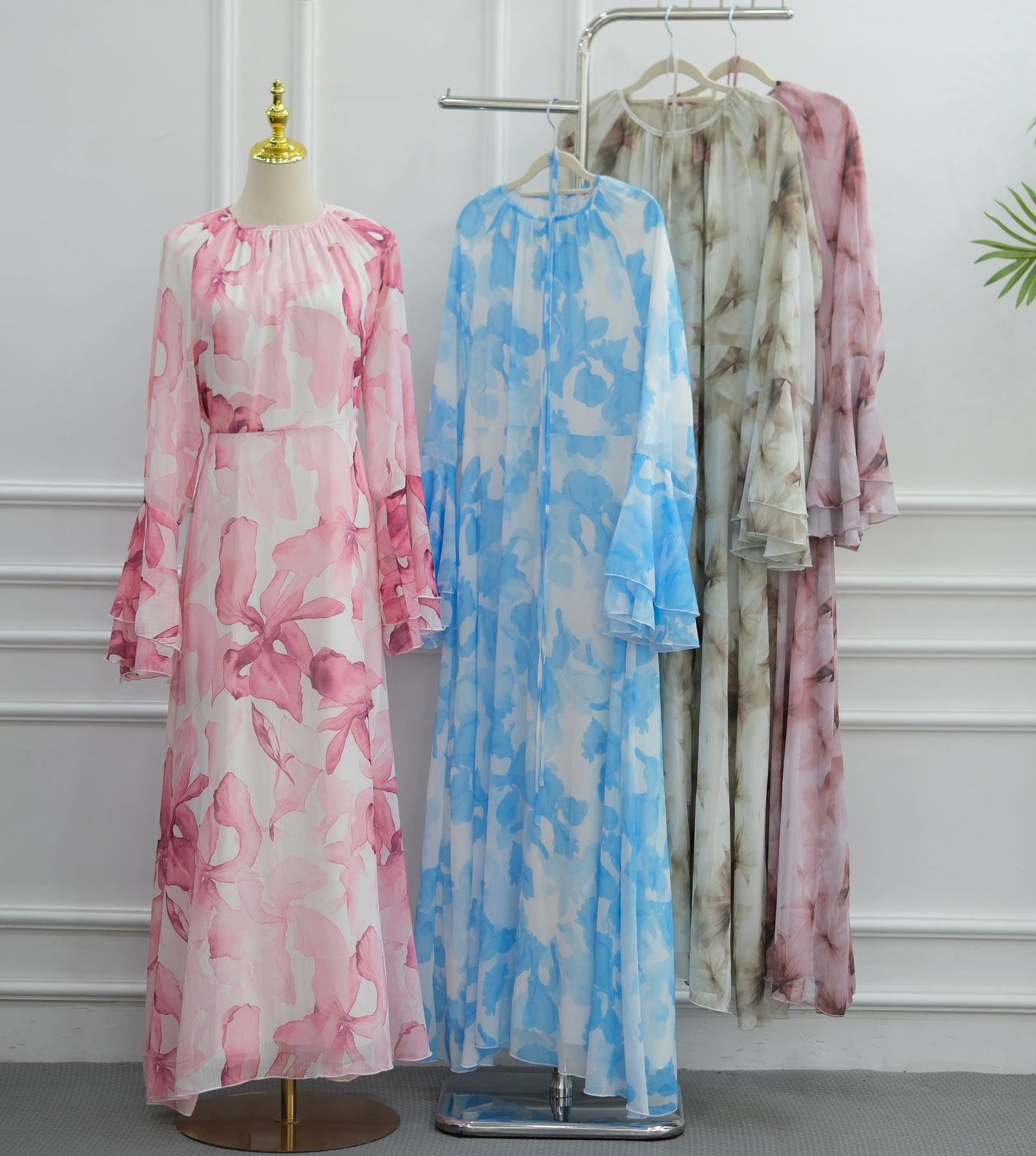 Daani-Ruffle Printed Maxi Dress
