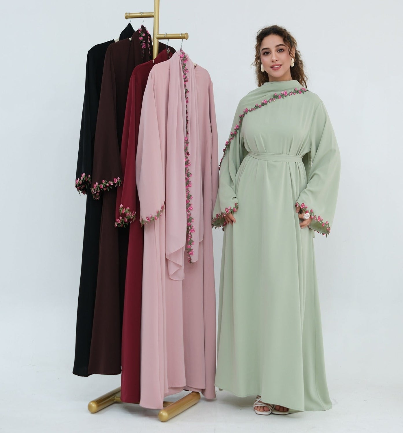 Nazema Floral Lace Abaya & Hijab