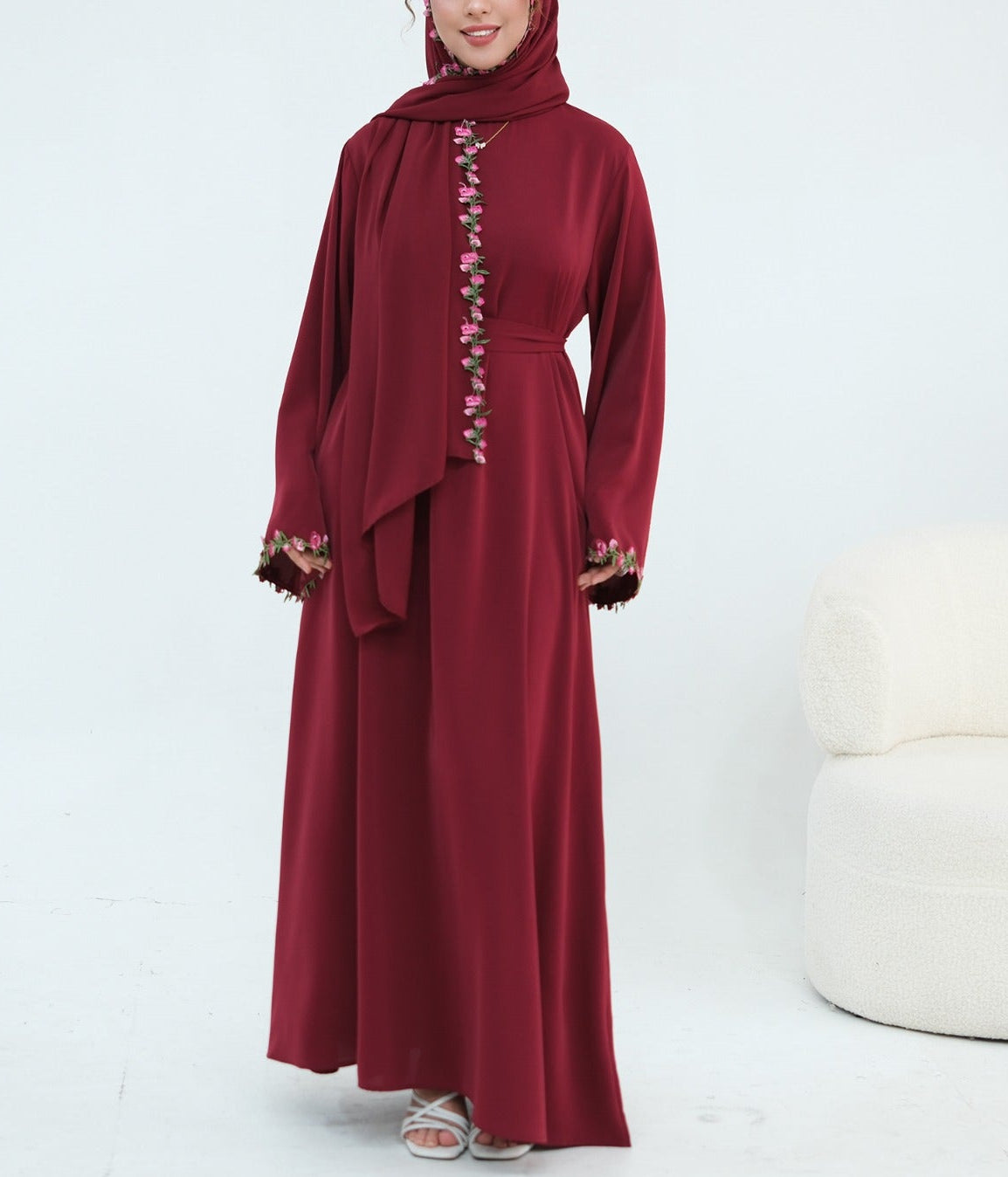 Nazema Floral Lace Abaya & Hijab