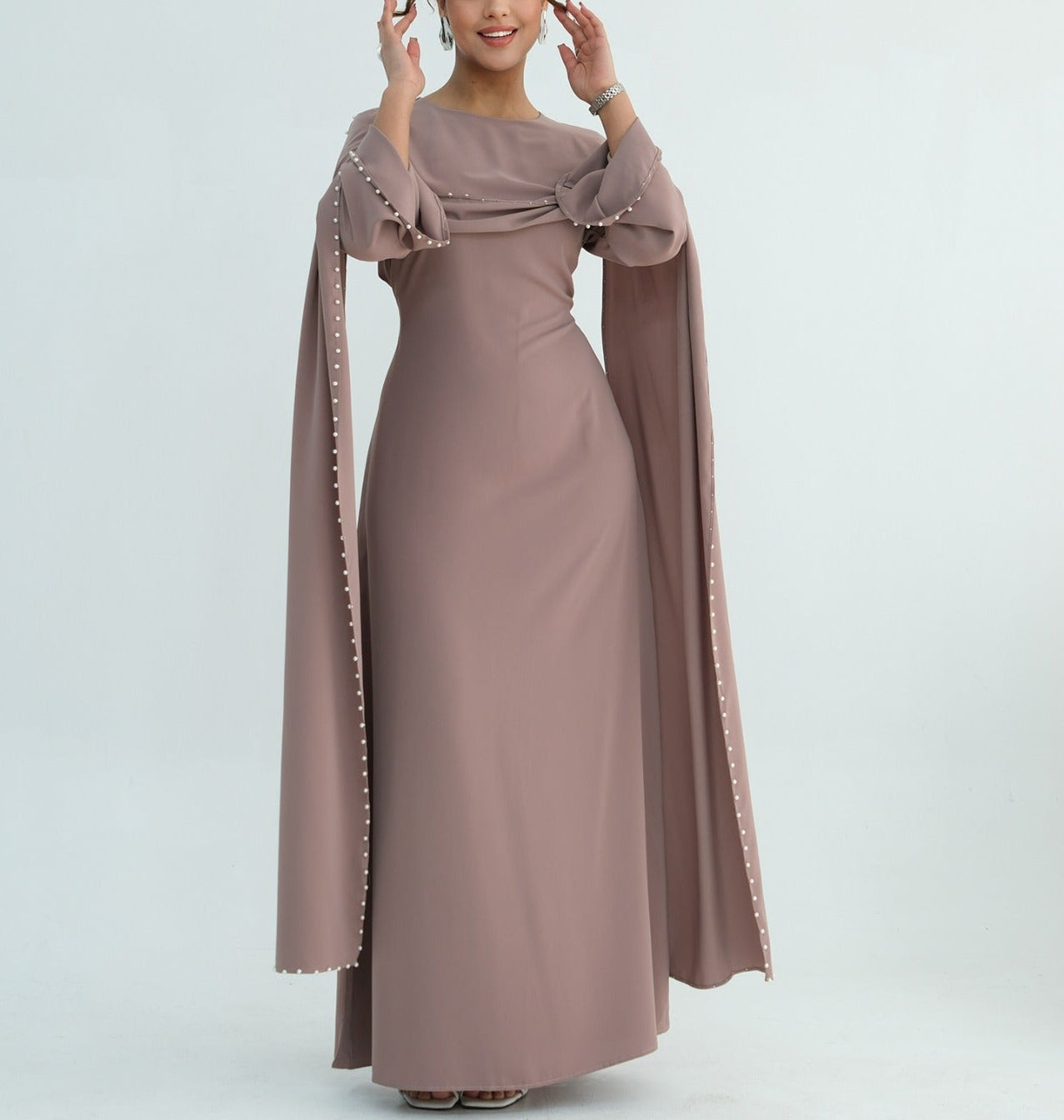 Zamina Pearl Dress-Nida Material