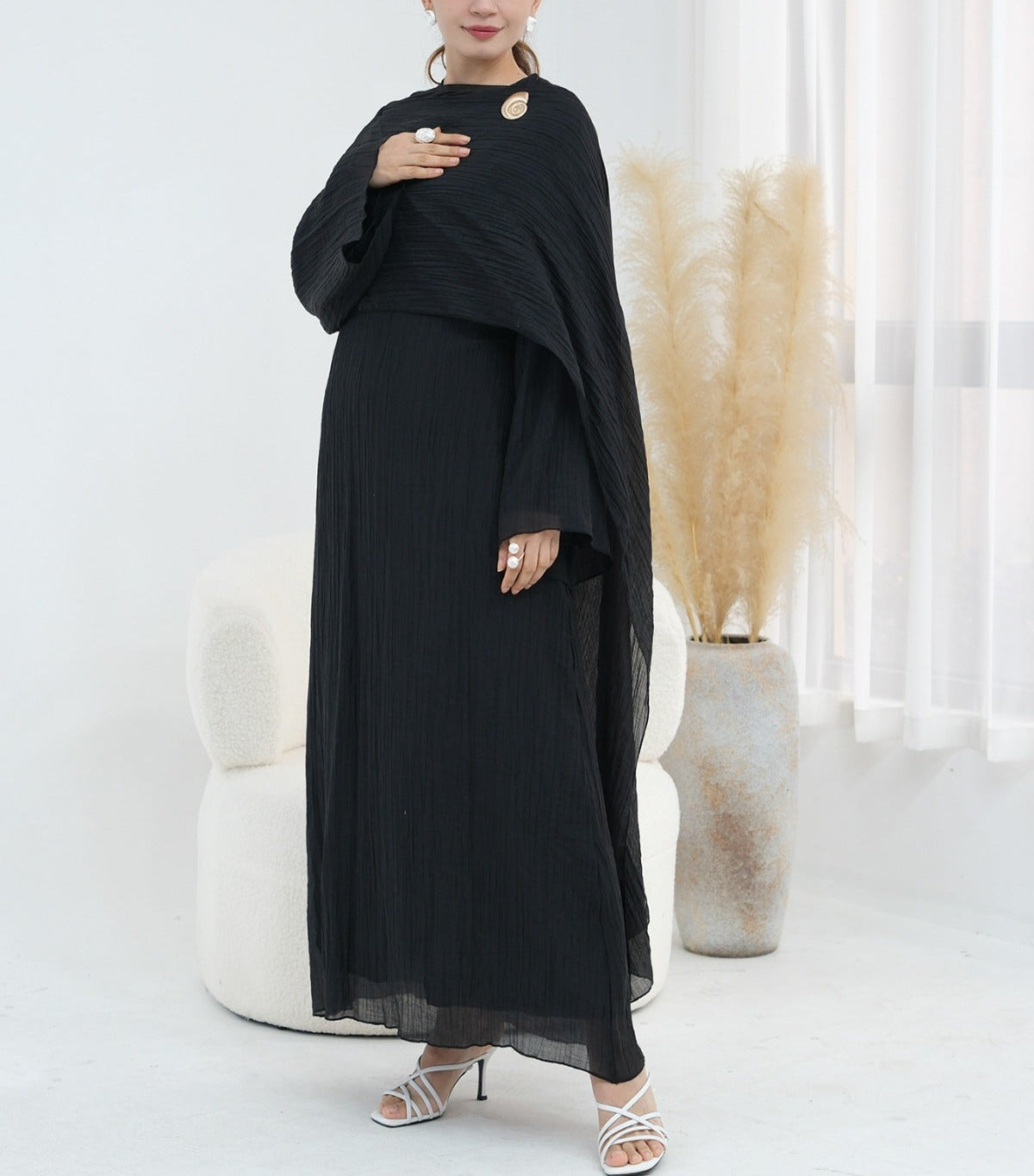 Elara Pleated Maxi Dress