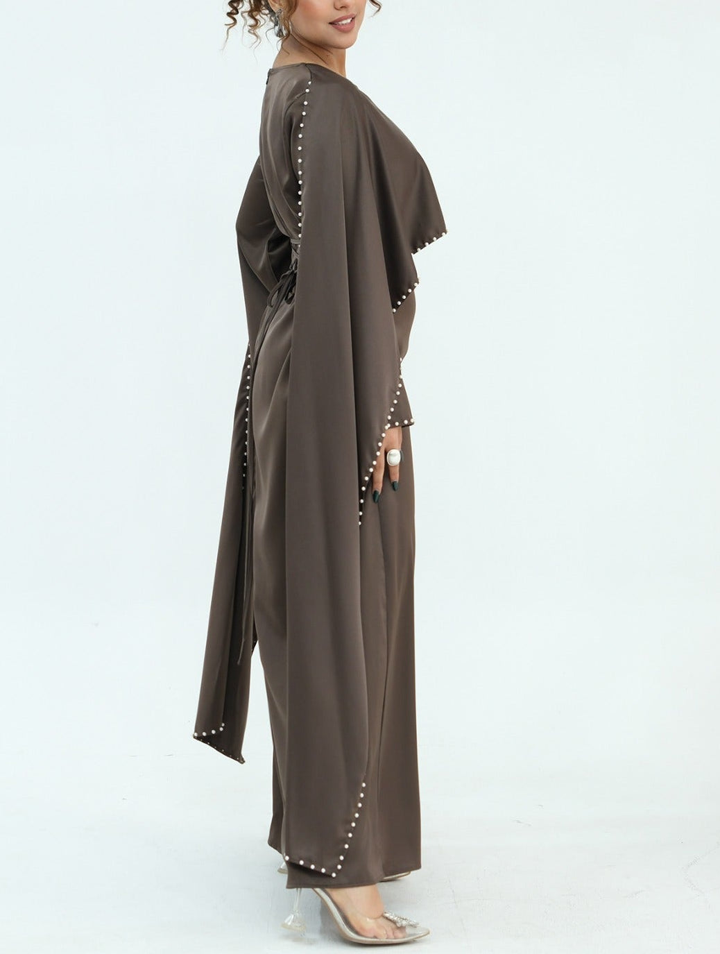 Zamina Pearl Dress- Satin Material