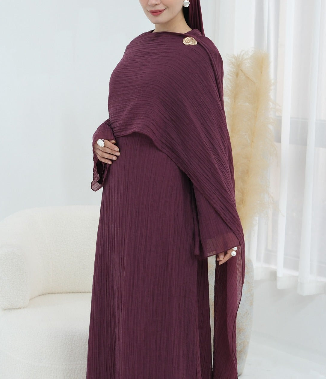 Elara Pleated Maxi Dress