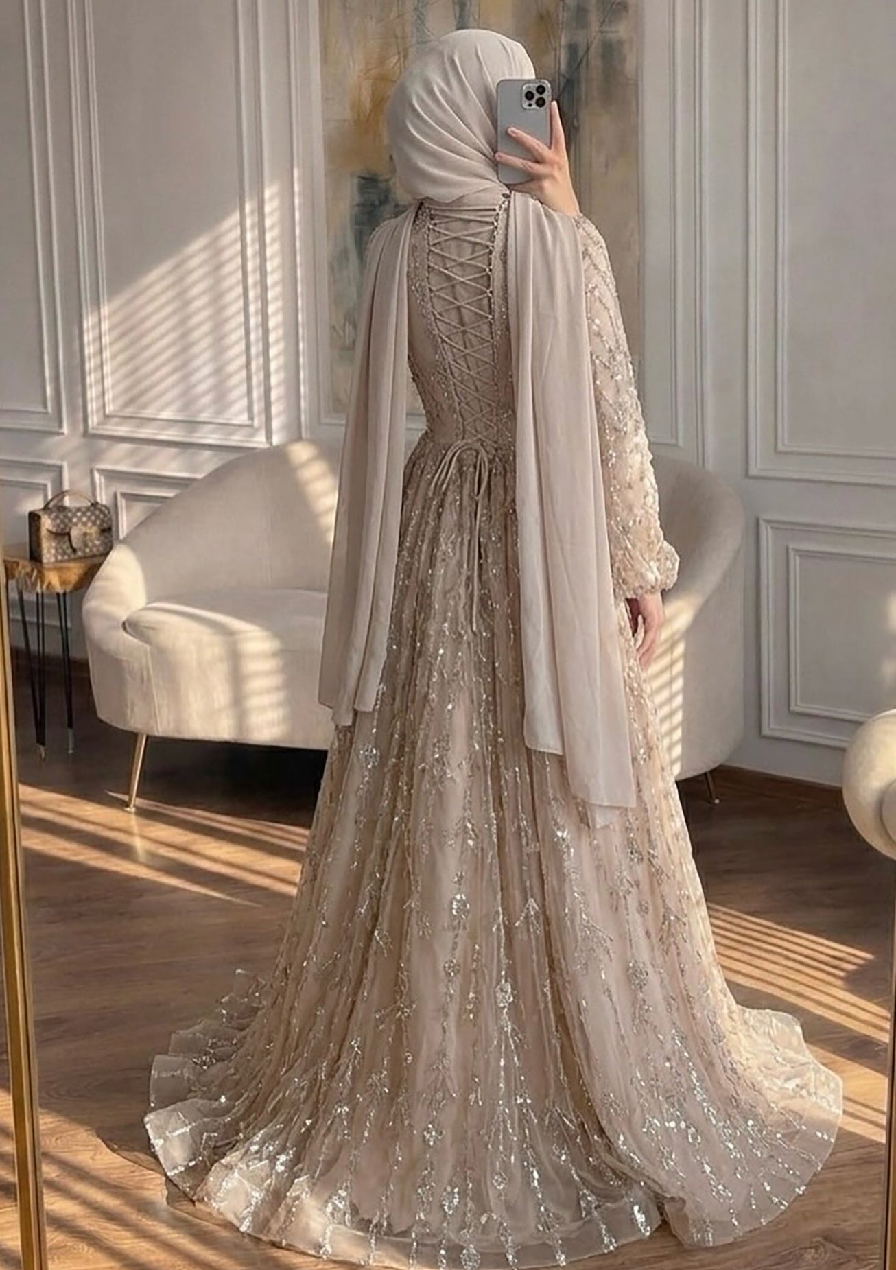 Zariya Gown With Crystal Chain
