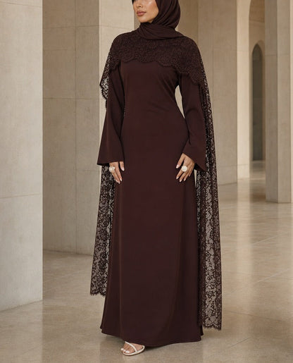 Sia-Lace Cape Abaya