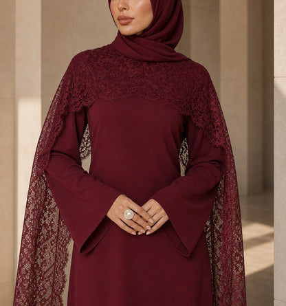 Sia-Lace Cape Abaya