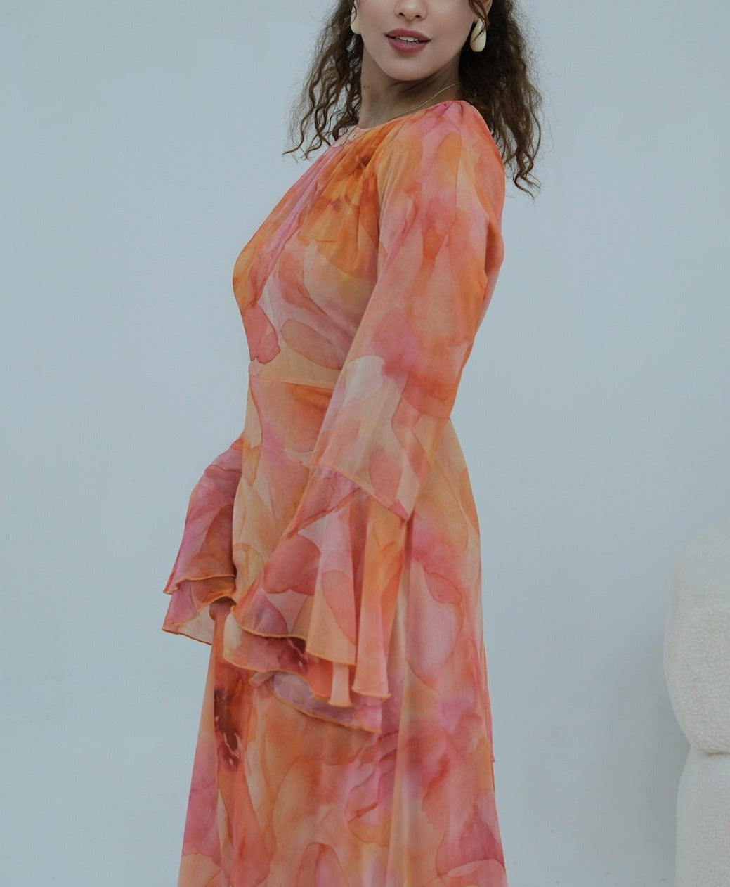 Daani-Ruffle Printed Maxi Dress