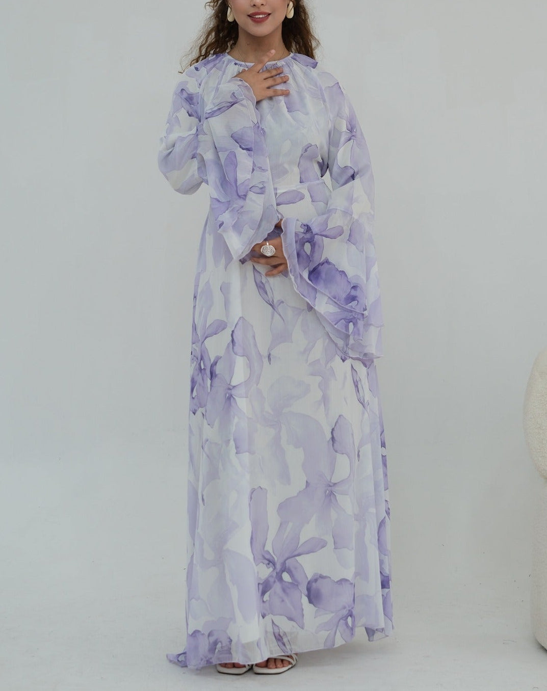 Daani-Ruffle Printed Maxi Dress