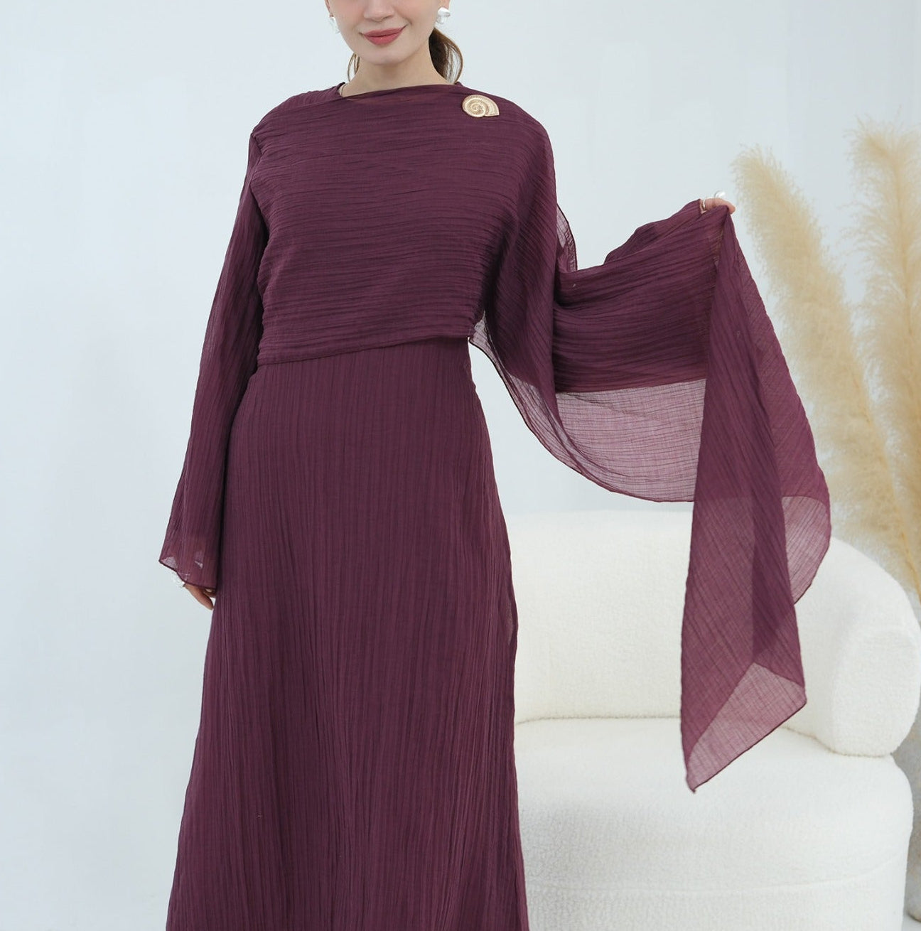 Elara Pleated Maxi Dress