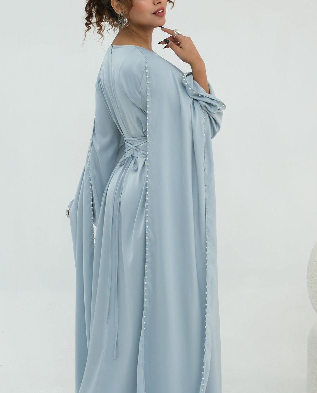 Zamina Pearl Dress- Satin Material