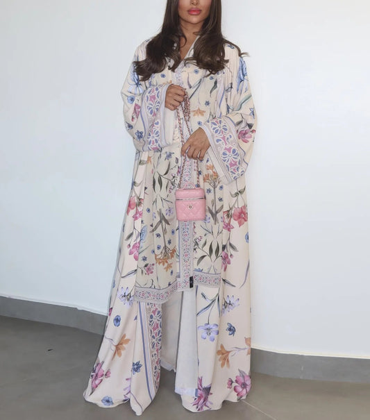 Saima Floral Abaya & Hijab