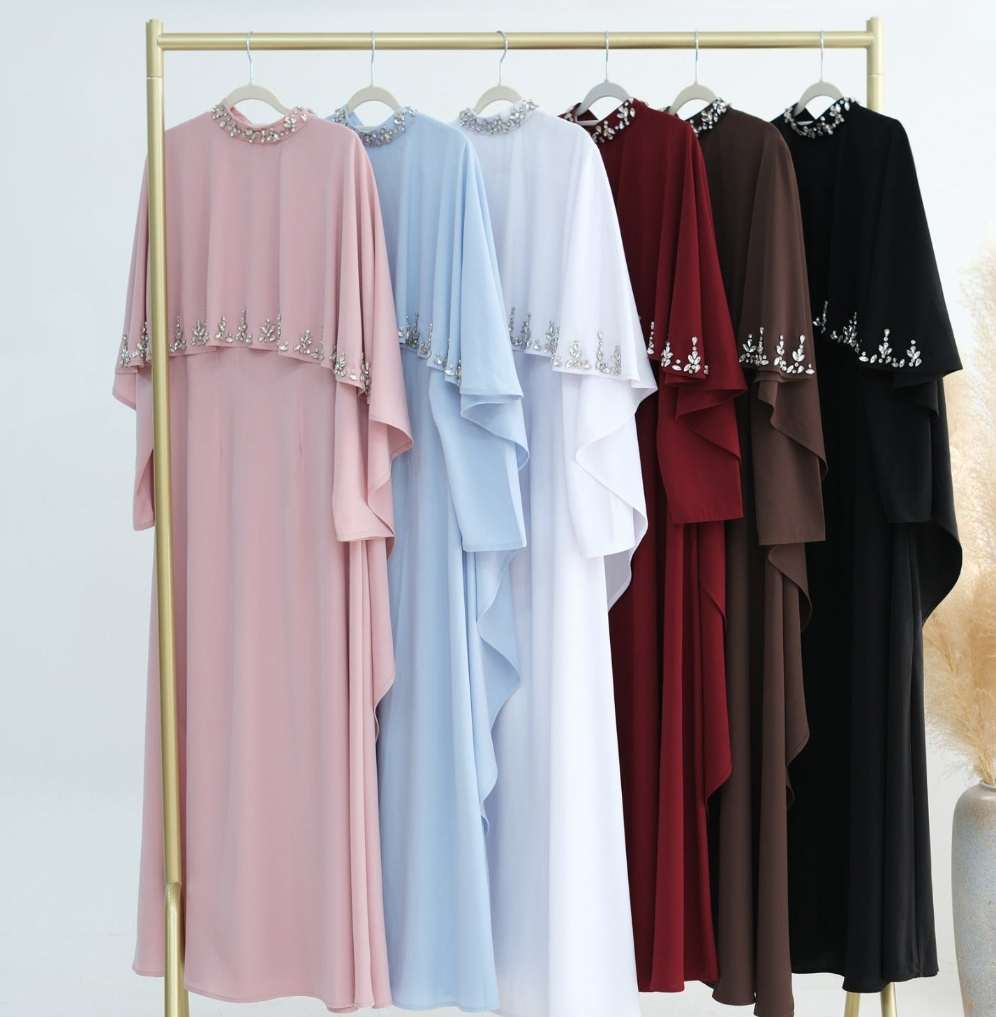 Zaibah Beaded Cape Dress