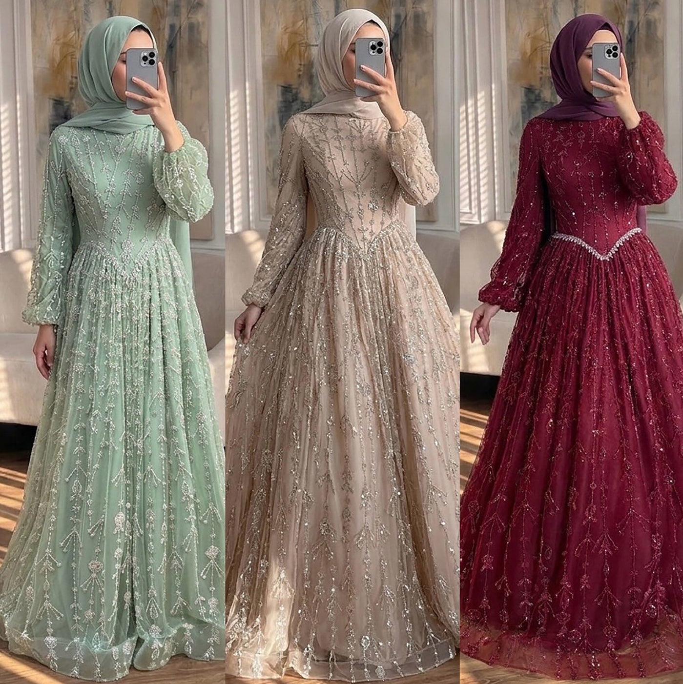 Zariya Gown With Crystal Chain