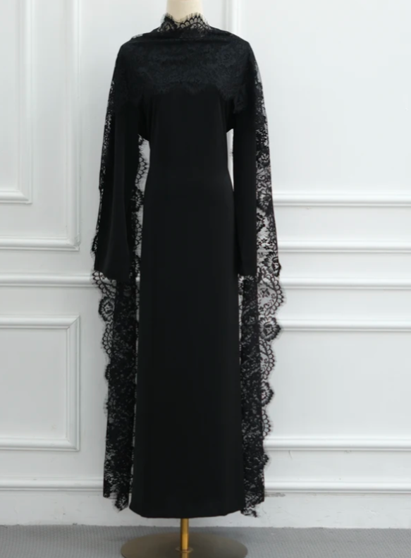 Sia-Lace Cape Abaya