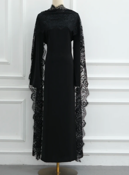 Sia-Lace Cape Abaya